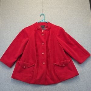 Investments NWT Red Button Front Swing Jacket Plus Size 20W
